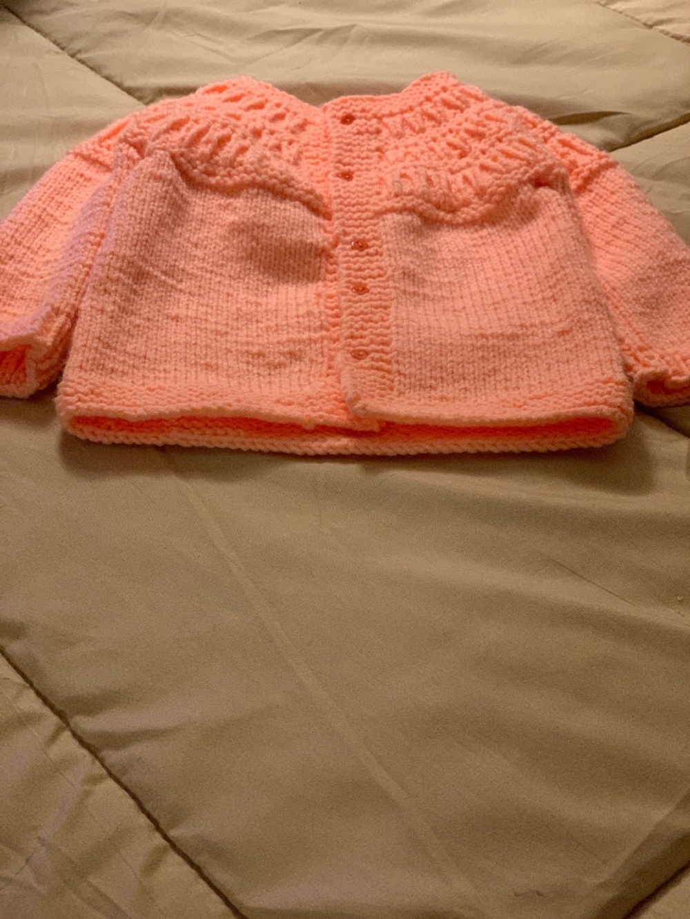 Sherbet crocheted handmade baby cardigan for a boy 3-6 month- NEW